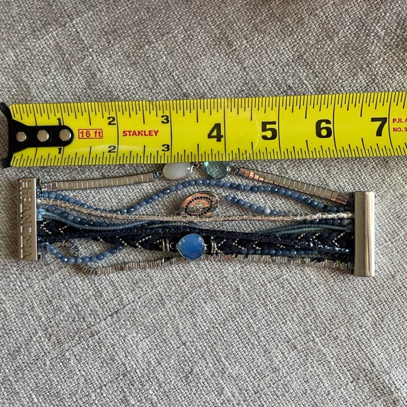 Hipanema Blue Stone Beaded Stack Magnetic Clasp Bracelet - Picture 2 of 8